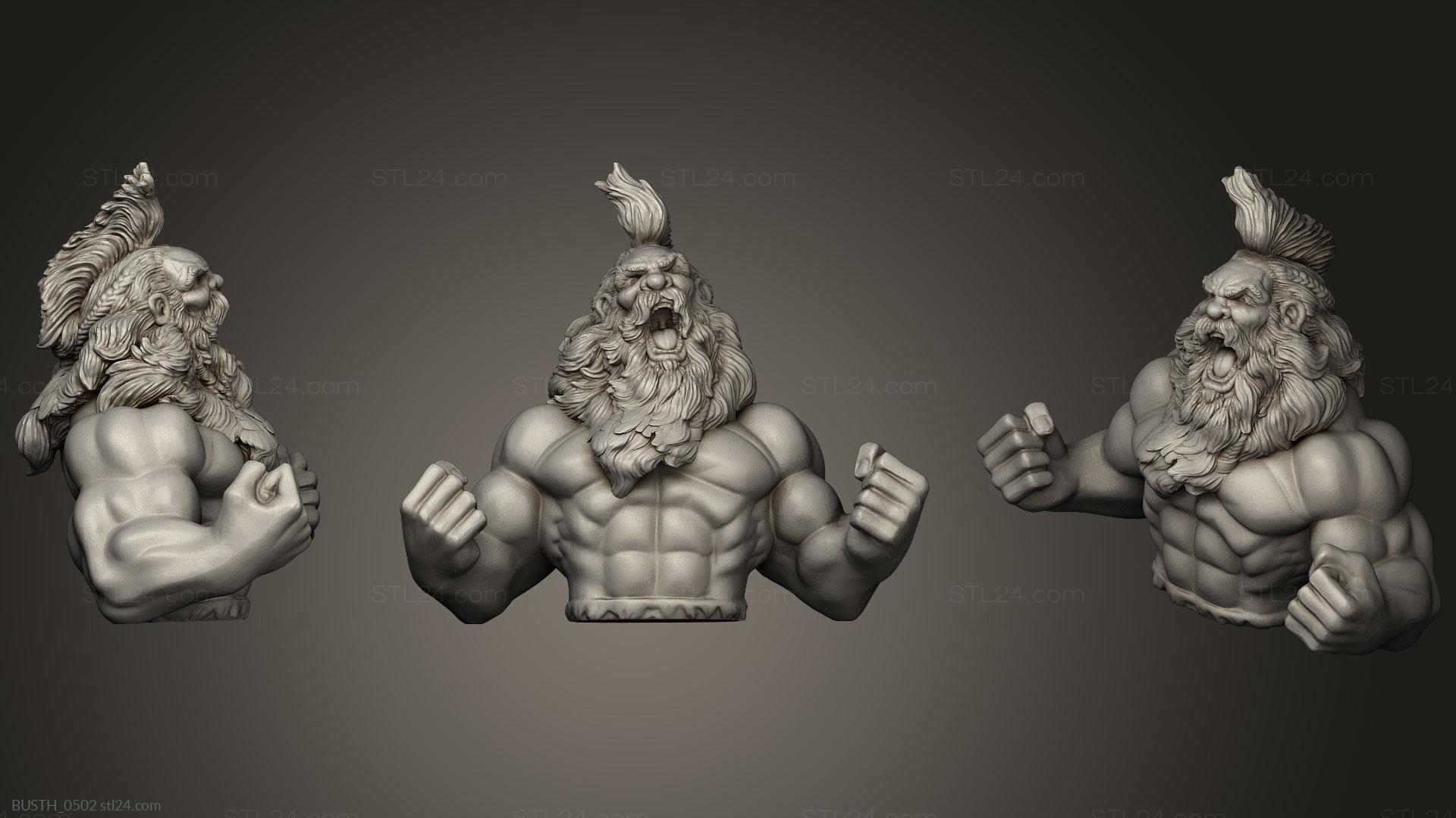 Бюсты монстры и герои (Крик Баффа, BUSTH_0502) 3D модель для ЧПУ станка